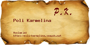 Poli Karmelina névjegykártya
